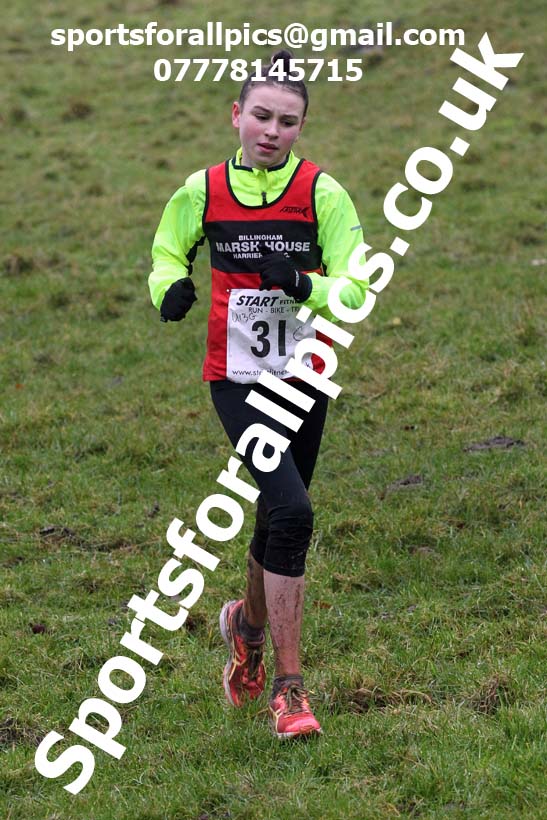 Girls under-13s, NECAA Junior Cross Country Relays, Thornley Farm, Peterlee, Saturday, December 12th. Photo: David T. Hewitson/Sports for All Pics